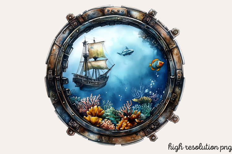 Under the Sea Window Clipart PNG