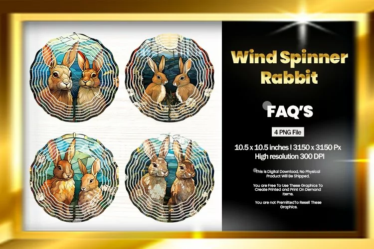 Rabbits Wind Spinner Sublimation - 04 Variation