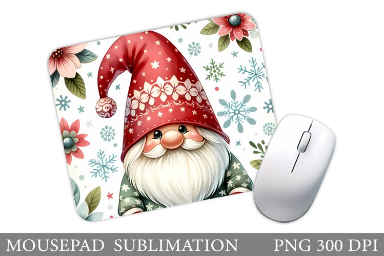 Christmas Gnome Mouse Pad. Christmas Mouse Pad Sublimation