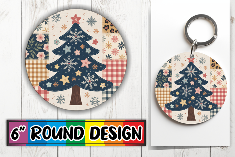 Joyful Car Coaster Round Design, Christmas