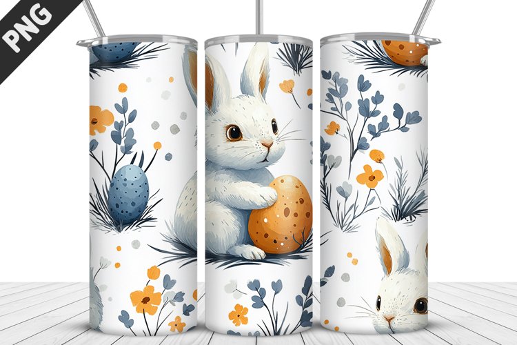 Easter Sublimation| Bunny Tumbler Wrap| Easter Tumbler Wrap example image 1