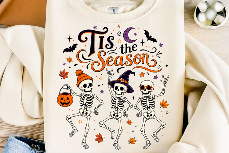 Tis the Season Halloween Skeletons Halloween PNG