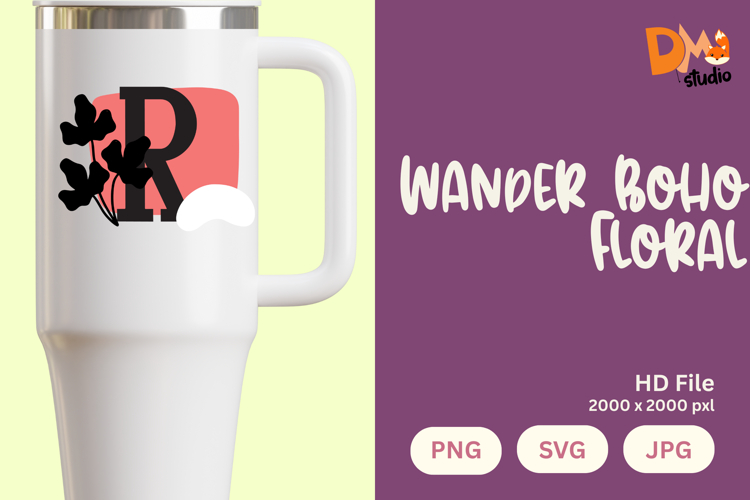 Wander Boho Floral Monogram