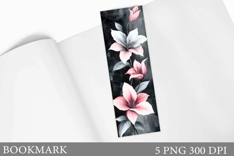 Floral Bookmark Design. Flowers Bookmark Sublimation