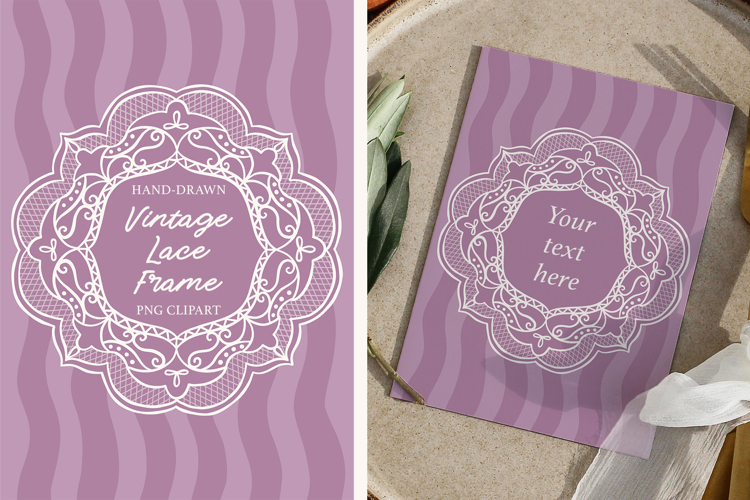 Vintage Wedding Lace Frame PNG Clipart