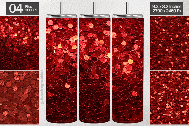 Red Chunky Glitter Tumbler Wrap| Tumbler Sublimation