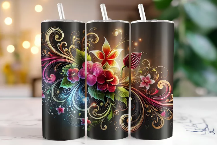 Flowers Tumbler Wrap | Sublimation | Tumblers