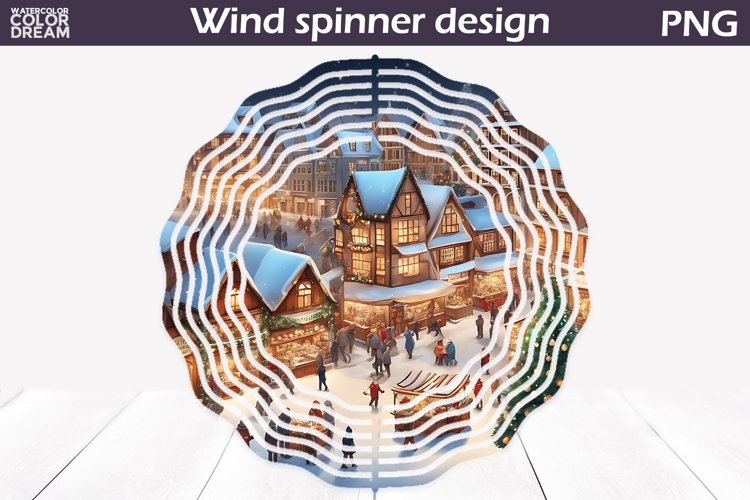 Christmas Market Wind Spinner | Winter Wind Spinner example image 1