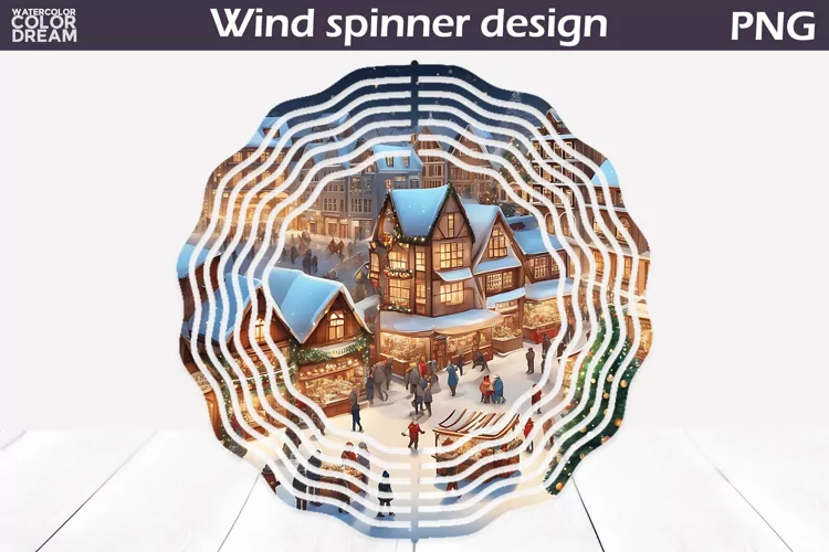 Christmas Market Wind Spinner | Winter Wind Spinner