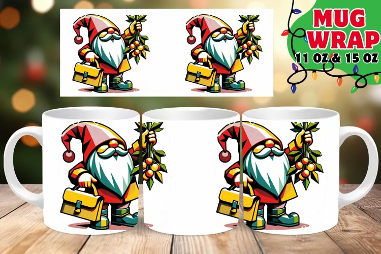 Gnome Winter Whirl 11oz 15oz Mug Wrap