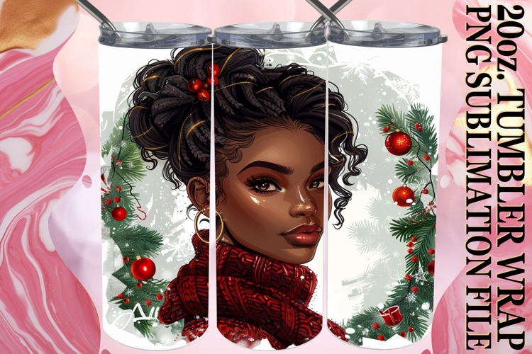 RADIANT SMILES 20oz TUMBLER WRAP, Xmas Girl