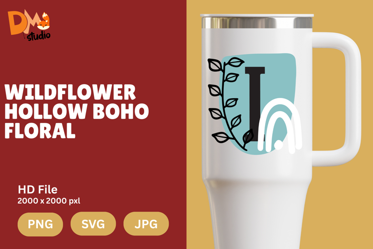 Wildflower Hollow Boho Floral Monogram