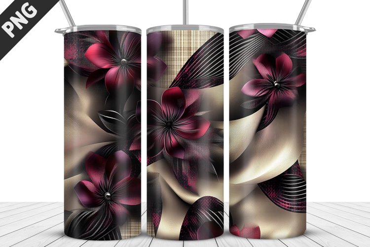3D Daisy Flowers 20oz Tumbler Wrap | Sublimation Design