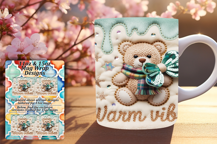 Chic 11oz Mug Wrap Png Template , Holiday