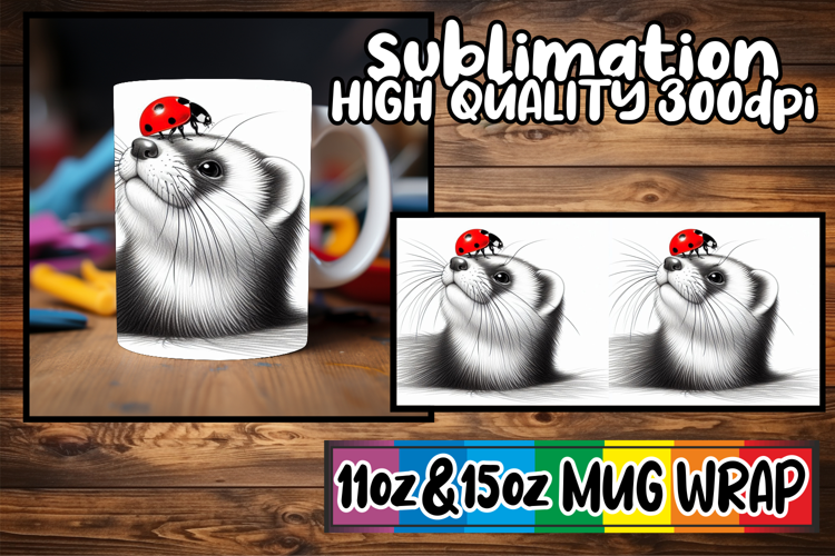 Enchanting thoughts sublimation mug wrap, Cute Animals