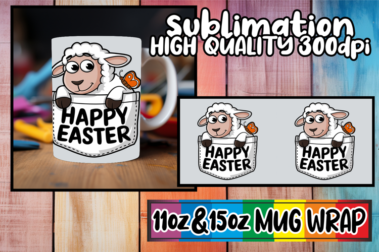 Serene moments 11oz 15oz sublimation wrap, Easter Animals