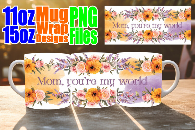 Bright love 11oz 15oz sublimation wrap, Mother's Day example image 1