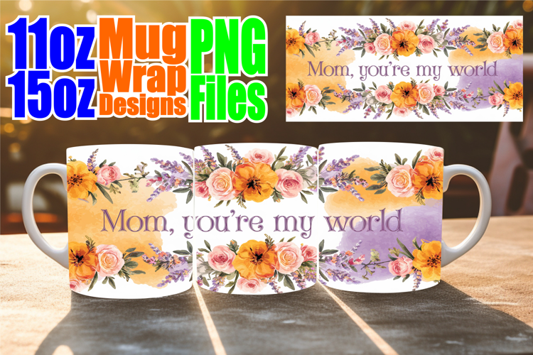 Bright love 11oz 15oz sublimation wrap, Mother's Day