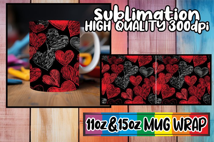 Sublimation Wrap with Holiday and Love 3D Hearts example image 1