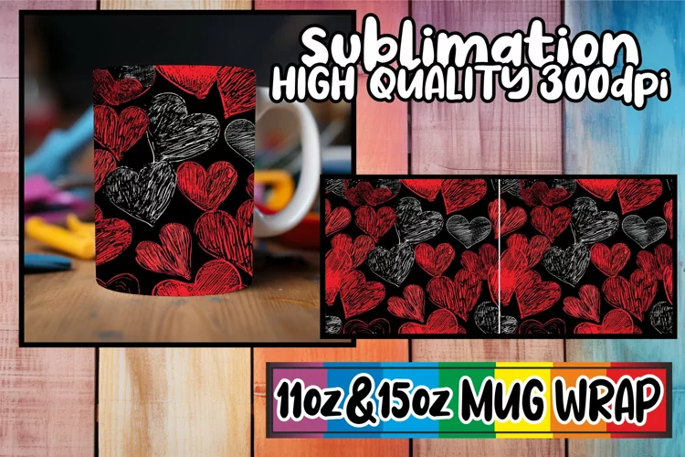 Sublimation Wrap with Holiday and Love 3D Hearts