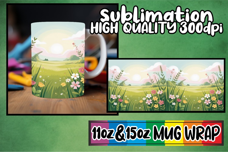 Bright beginnings sublimation mug wrap, Spring