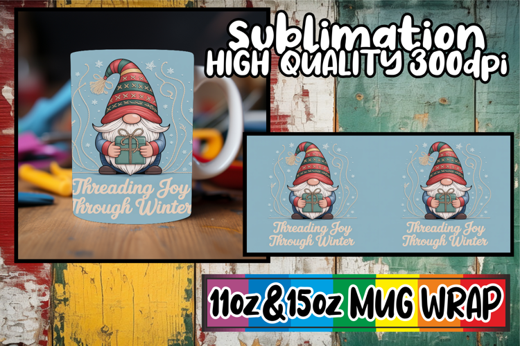 Wholesome memories sublimation wrap, Holiday Gnome