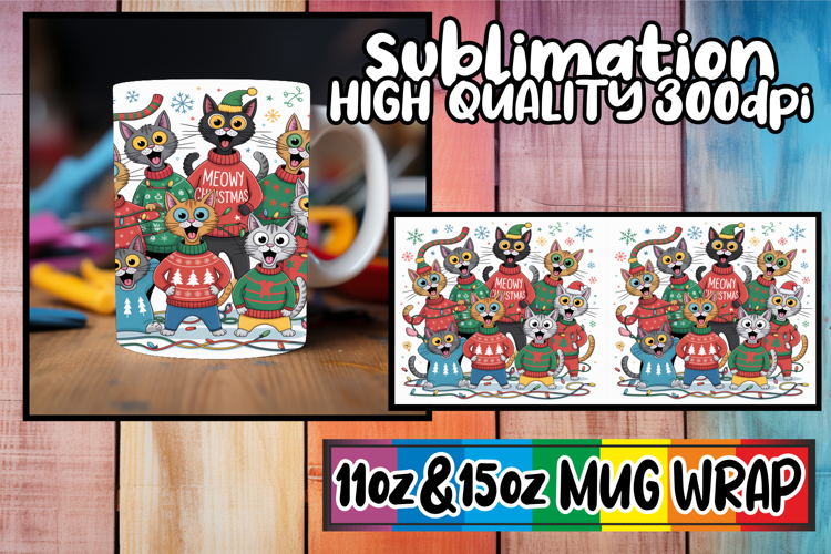 Happy journeys 11oz 15oz sublimation wrap, Funny Cat