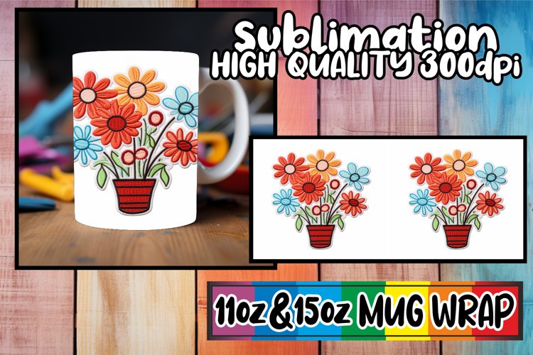 Heartfelt Stitches: 3D Valentine's Mug Cover example image 1