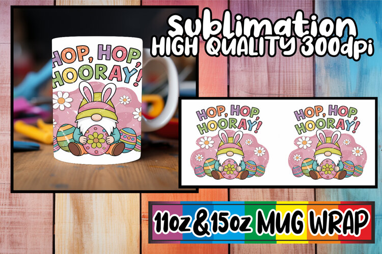 Captivating colors sublimation wrap, Easter Gnome example image 1
