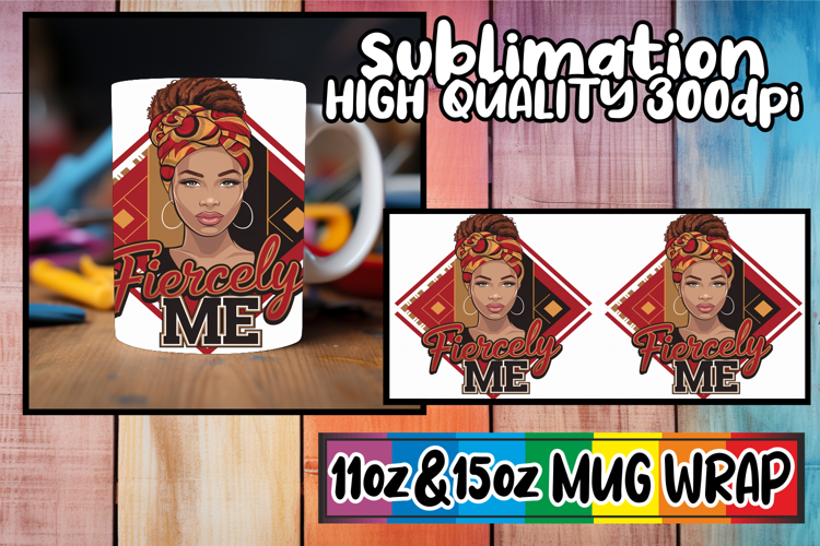 Graceful days sublimation mug wrap, Black Woman