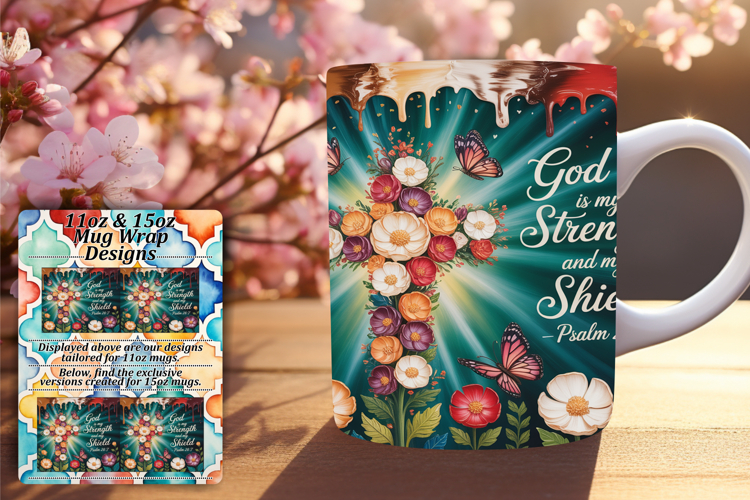Elegant 15oz Mug Wrap Png Artwork , Christian
