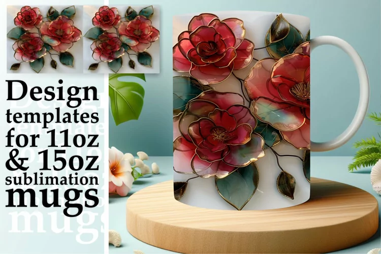 Radiant Spring Blossom Mug Wrap: 3D Sublimation