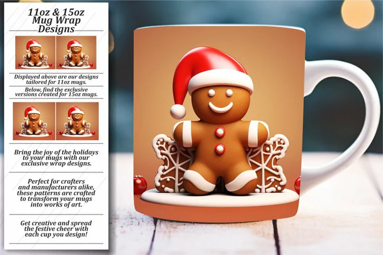 Cheerful Xmas Sips: Vibrant Sublimation Mug Wrap