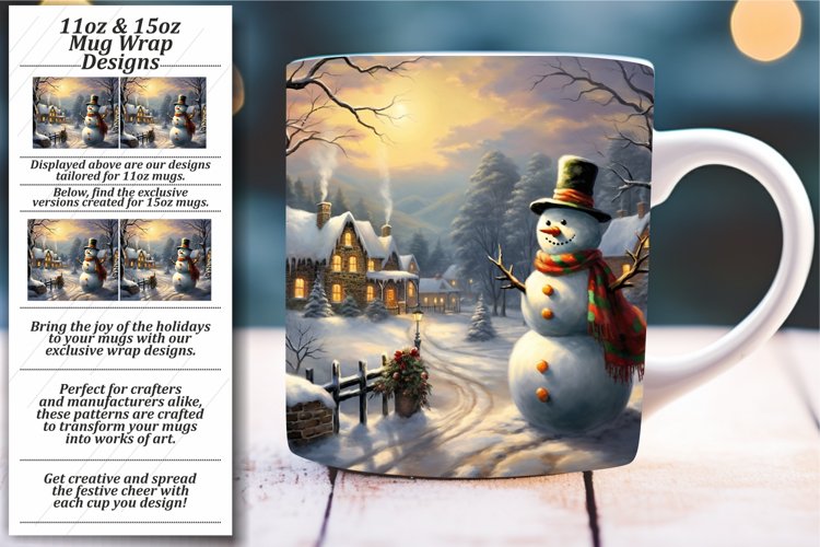 Cheerful Xmas Sips: Vibrant Sublimation Mug Wrap
