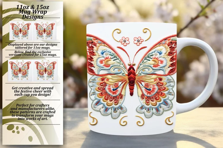Radiant Butterfly Mug Decoration