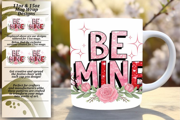 Charming 15oz Mug Wrap Png Template , Valentines