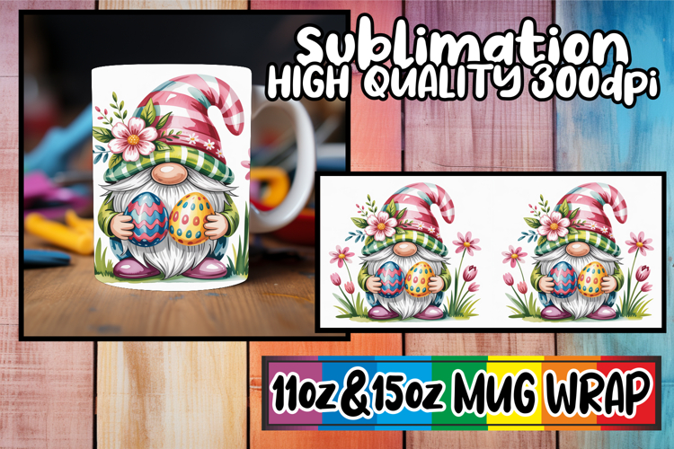 Happy journeys 11oz 15oz sublimation wrap, Easter Gnomes
