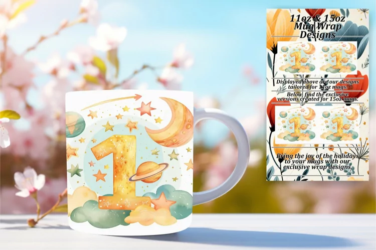 Cosmic Splendor: Sublimation Mug Wrap Art 11oz/15oz