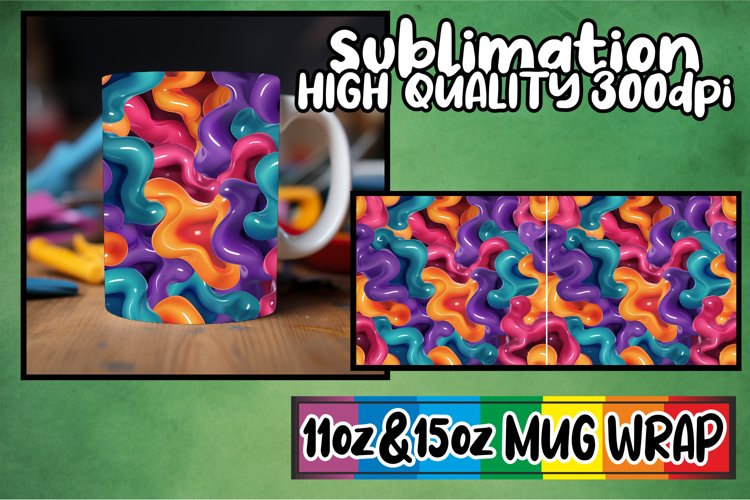 Abstract Puff Paradise: 3D Mug Art example image 1