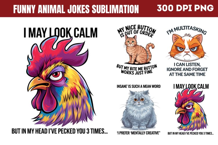 Funny animal Jokes Sublimation PNG