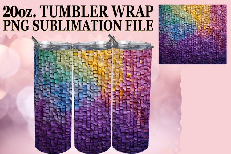 Stitched Pattern Sublime Tumbler Art example image 1