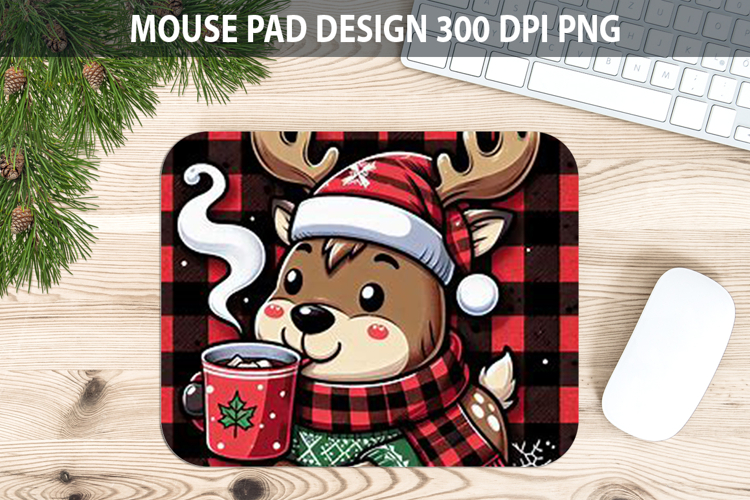 Christmas Reindeer Mouse Pad Sublimation - Animal PNG Design