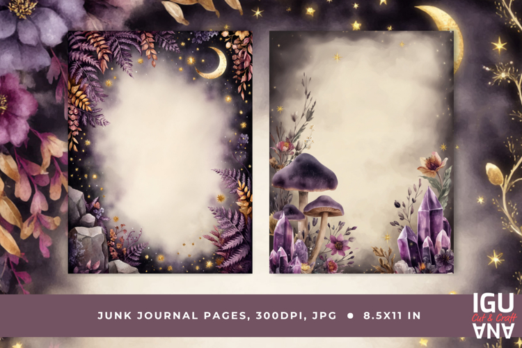 Mystical Night Forest Junk Journal Pages | Stationery pages