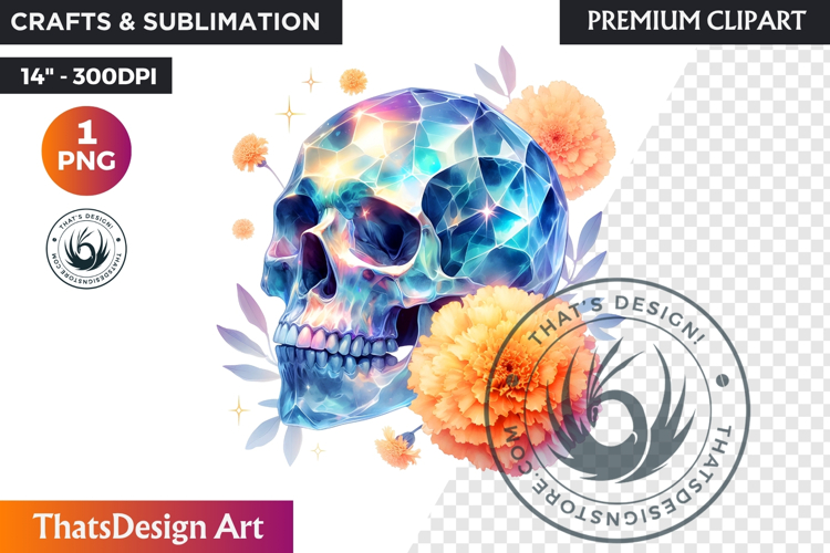 Pastel Floral Day of the Dead Clipart PNG,sugar skull design