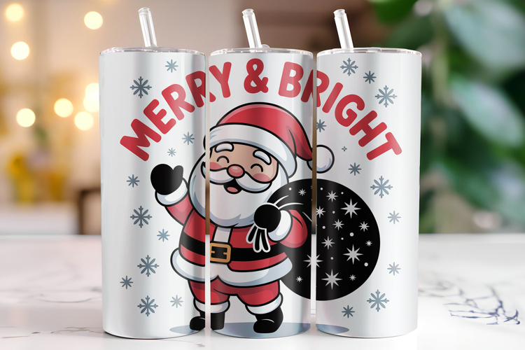 Merry & Bright Tumbler Wrap | Christmas Wrap