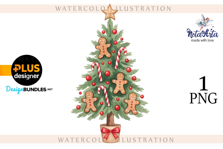 Watercolor Christmas Tree, Christmas tree, Happy Christmas