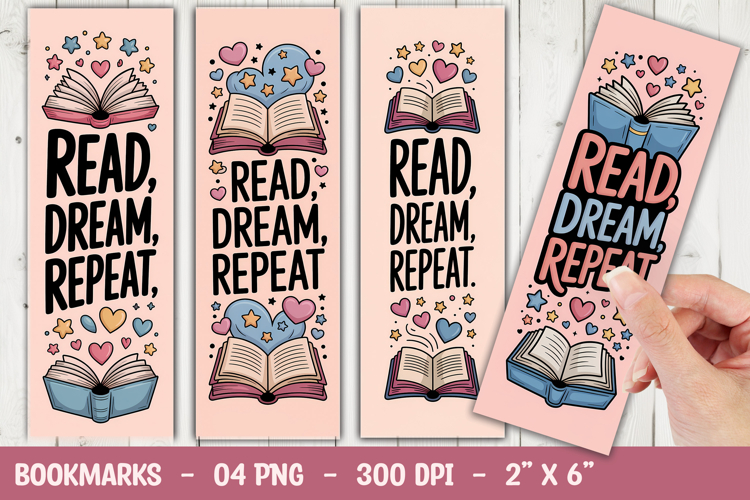 Read Dream Repeat Bookmark Sublimation