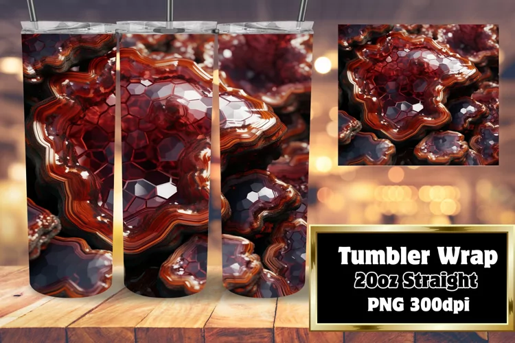 Glitter Agate 3D Tumbler 20oz Sublimation Art