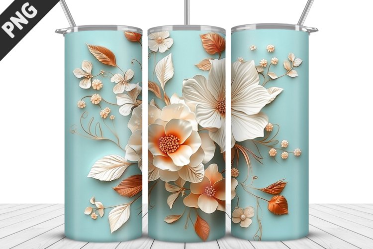 Flowers Tumbler Wrap | Sublimation Design | Tumble PNG