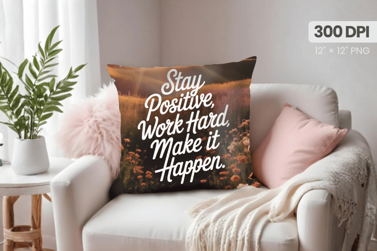 Inspirational Quotes Pillow PNG Motivational PNG Sublimation